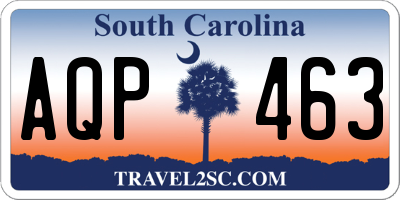 SC license plate AQP463