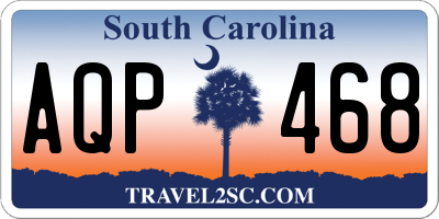 SC license plate AQP468