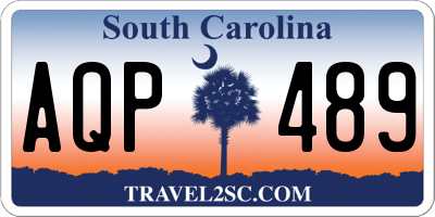 SC license plate AQP489