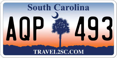 SC license plate AQP493