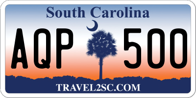 SC license plate AQP500