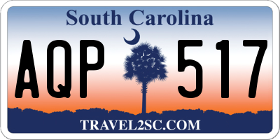 SC license plate AQP517