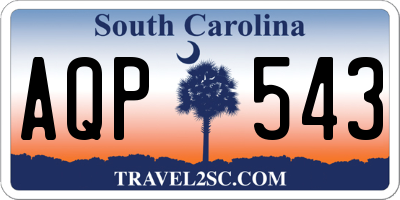 SC license plate AQP543