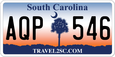 SC license plate AQP546