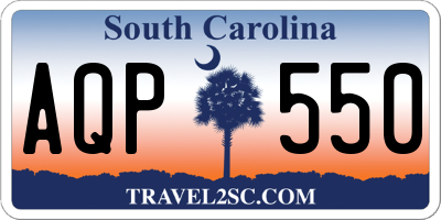 SC license plate AQP550