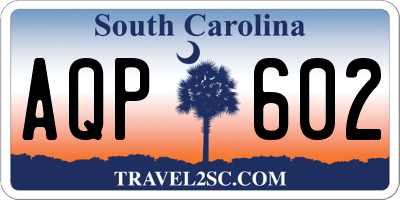 SC license plate AQP602