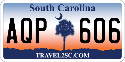 SC license plate AQP606