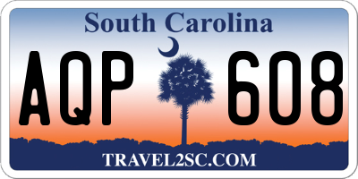 SC license plate AQP608