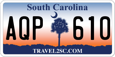 SC license plate AQP610