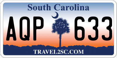 SC license plate AQP633