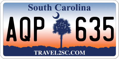 SC license plate AQP635
