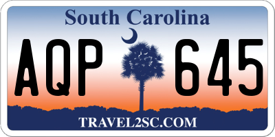 SC license plate AQP645