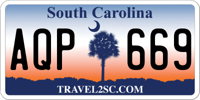 SC license plate AQP669