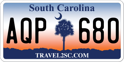 SC license plate AQP680