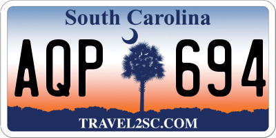 SC license plate AQP694