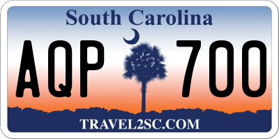 SC license plate AQP700