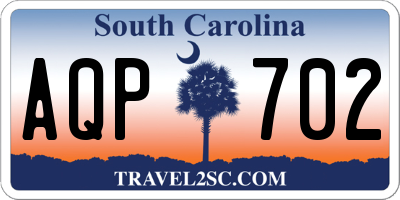 SC license plate AQP702
