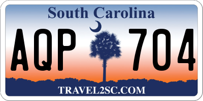 SC license plate AQP704