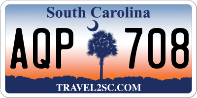 SC license plate AQP708