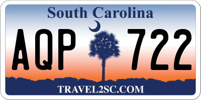 SC license plate AQP722