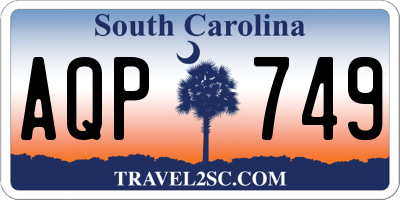SC license plate AQP749