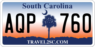 SC license plate AQP760