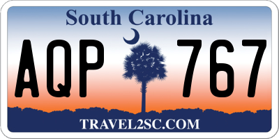 SC license plate AQP767