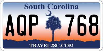 SC license plate AQP768