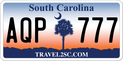 SC license plate AQP777
