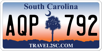 SC license plate AQP792