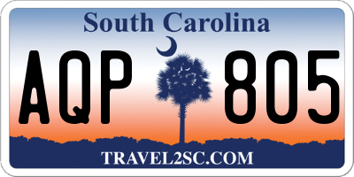 SC license plate AQP805