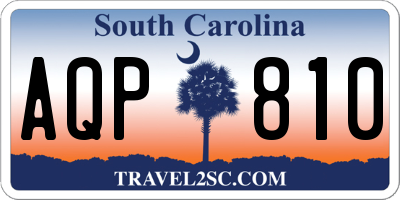 SC license plate AQP810