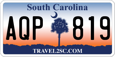 SC license plate AQP819