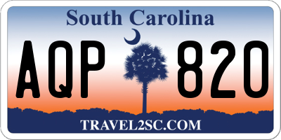 SC license plate AQP820