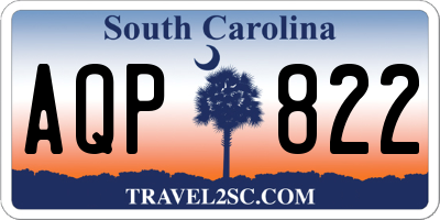 SC license plate AQP822
