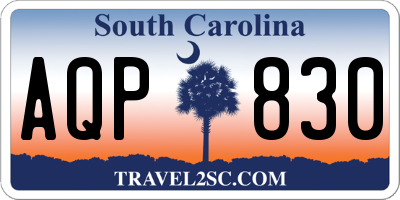 SC license plate AQP830