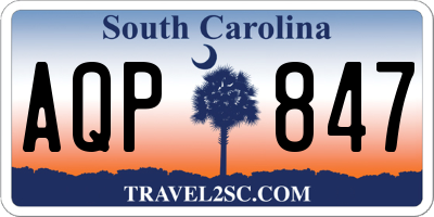 SC license plate AQP847