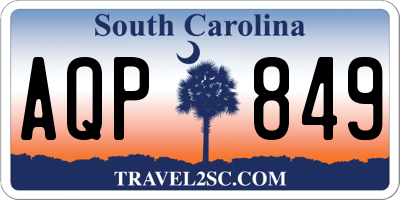 SC license plate AQP849