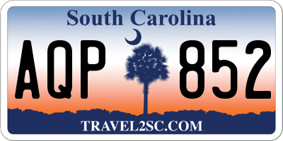 SC license plate AQP852