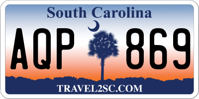 SC license plate AQP869