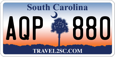 SC license plate AQP880