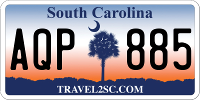 SC license plate AQP885