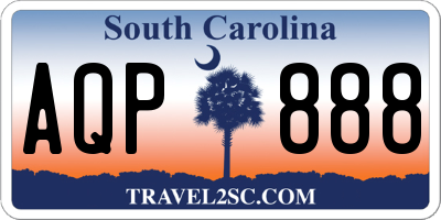 SC license plate AQP888