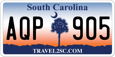 SC license plate AQP905