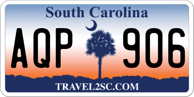 SC license plate AQP906