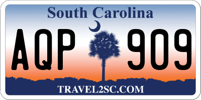 SC license plate AQP909