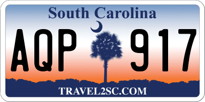 SC license plate AQP917