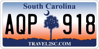 SC license plate AQP918
