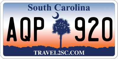 SC license plate AQP920