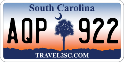 SC license plate AQP922